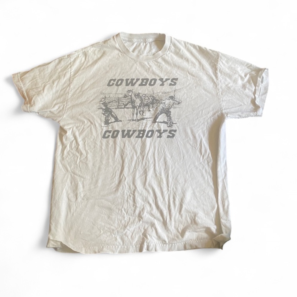 Brandy Melville White Cowboys Tee